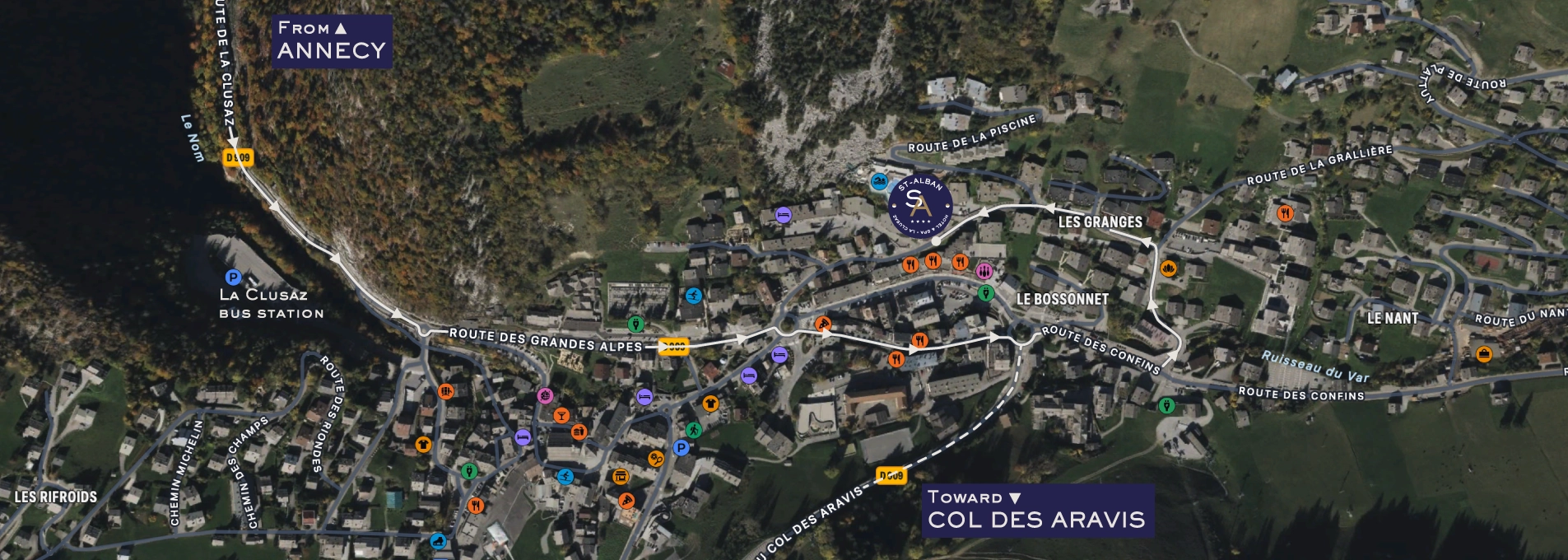 How to get to the Hotel St-Alban in La Clusaz