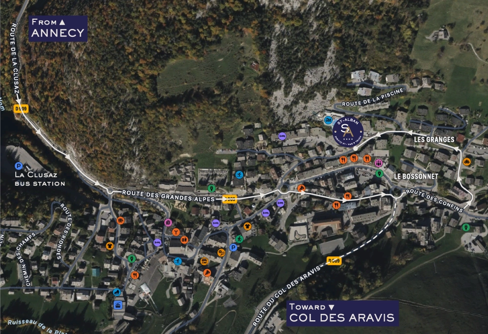 How to get to the Hotel St-Alban in La Clusaz